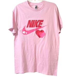 Swoosh HEARTS Pink  T-Shirt Size M
